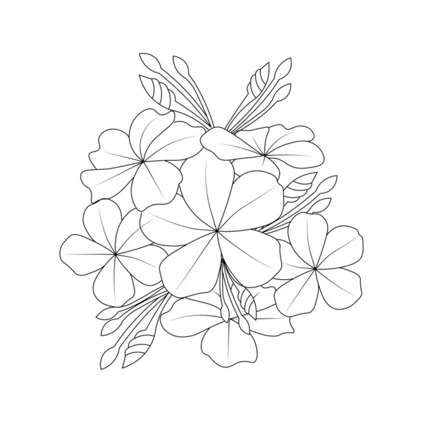 Image vectorielle Wildflowers Doodle Art Coloring Page Vector Sketch
