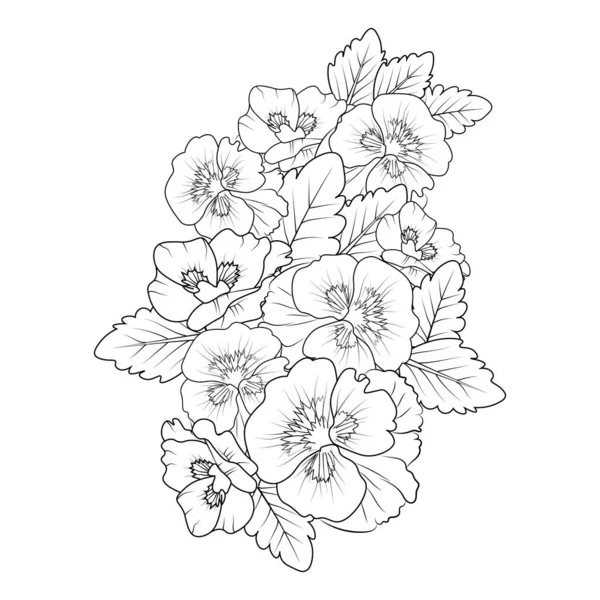 Bledé Kreslení Květin Bledé Květinové Vektorové Umění Bleděmodrá Buchtička Kytice — Stockový vektor
