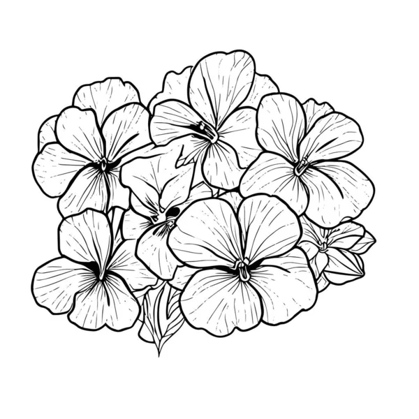 Diseño Flor Del Pansy Bordado Flor Del Pansy Clipart Flor — Archivo Imágenes Vectoriales
