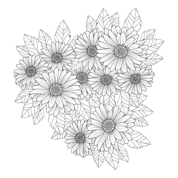 Ilustración Vectorial Flores Con Adorno Para Invitación Tarjeta Banner Diseño — Archivo Imágenes Vectoriales
