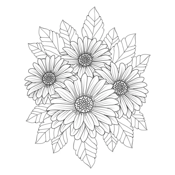 Vector Patrón Floral Para Diseño Flores Hojas Ramas Dibujadas Mano — Archivo Imágenes Vectoriales