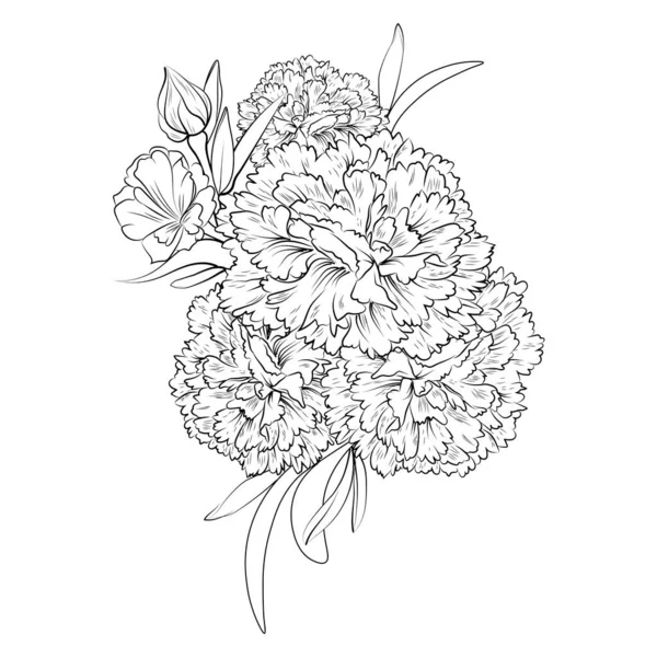 Hand Kreslený Vektor Květinové Pozadí — Stockový vektor