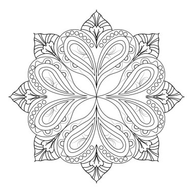 Beyaz arkaplanda mandala süsü