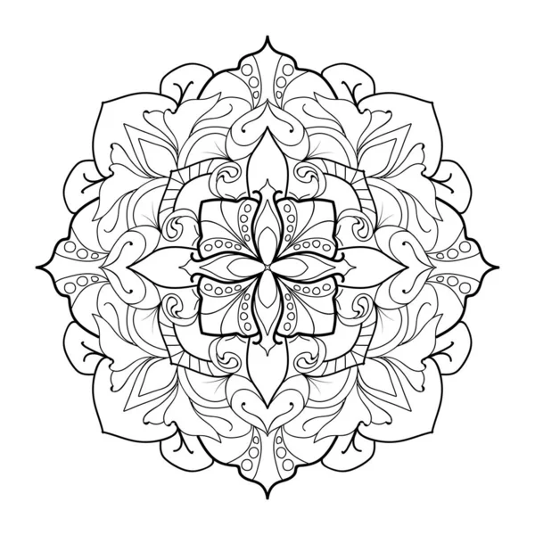 Mandala Flores Elementos Decorativos Vintage Padrão Oriental Ilustração Vetorial —  Vetores de Stock