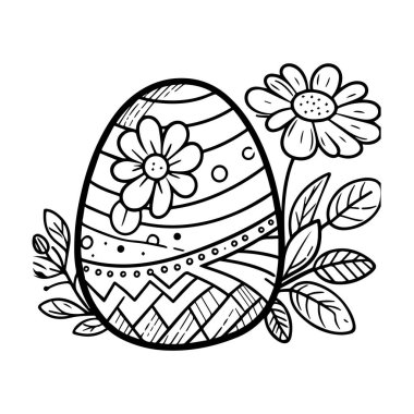 Taslak yumurta tırmanışı siyah ve beyaz Tavşan Yumurtaları, Çiçekler ve Paskalya Yumurtası Renkli Paskalya Yumurtası Siyah ve beyaz, basit Paskalya Yumurtası tırmanışı Çocuklar için siyah ve beyaz Paskalya Yumurtaları renklendirme sayfaları, kolay çiçek çizimleri