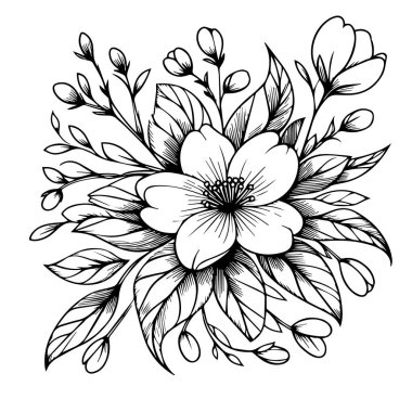 çizim yasemin çiçeği çizimi, dövme yasemin çiçeği çizimi, dış hatlar yasemin çiçeği dövmesi, basit yasemin çiçeği dövmesi, minimalist yasemin çiçeği dövmesi geleneksel gardenya dövmesi bir çiçek çizimi