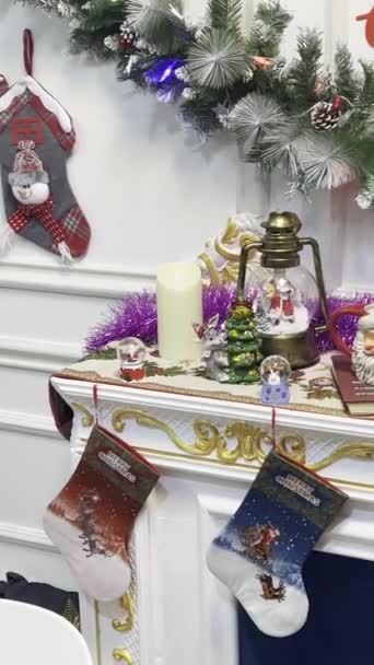 Árvore Natal Com Presentes Decorações — Vídeo de Stock