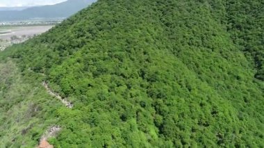 Aerial view of the German church on the mountainside - Azerbaijan