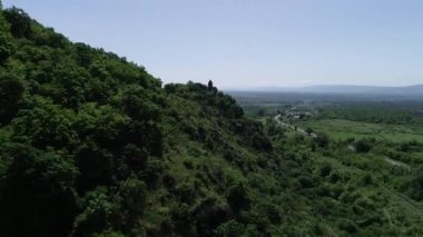 Aerial view of the German church on the mountainside - Azerbaijan