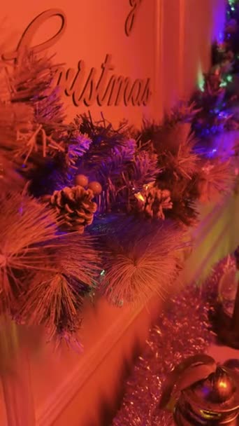 Árvore Natal Com Presentes Decorações — Vídeo de Stock