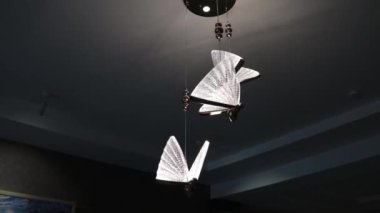 Close-up of a butterfly-shaped chandelier