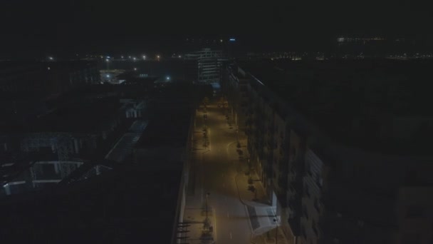 Aerial Night View Deserted Streets — 비디오