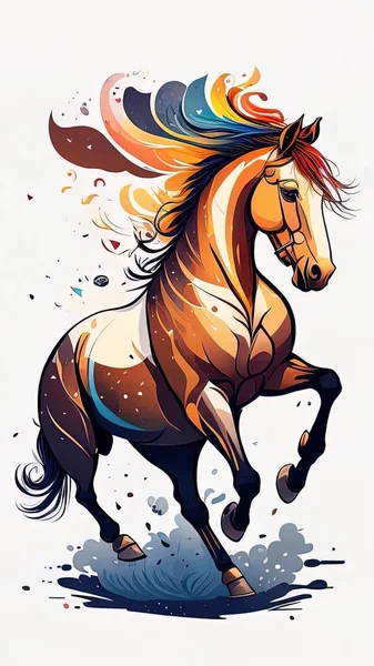 Horse vector illustration on white background. Colorful horse vector illustration