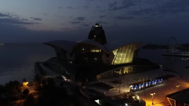 Night View City Baku Azerbaijan — Stock Video