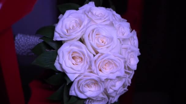 Zbliżyć Białe Róże — Wideo stockowe