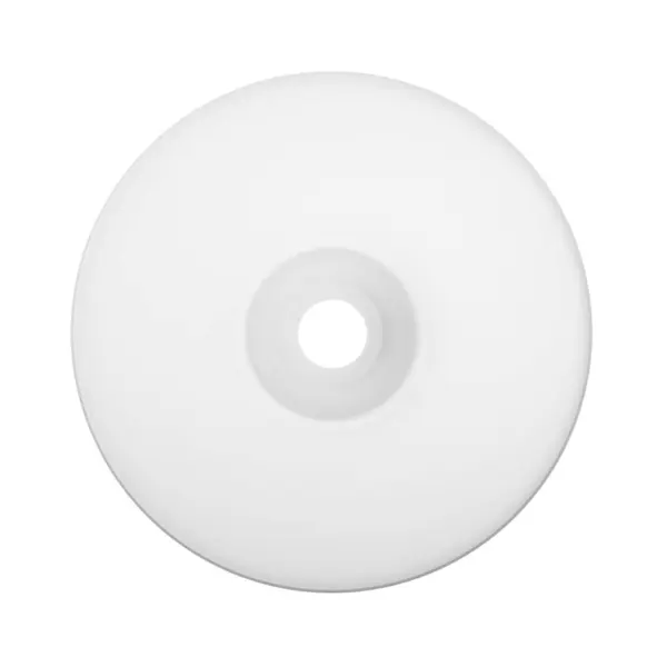 stock image This image features a simple white compact disc, captured in a clean and minimalistic style. The pristine surface of the CD reflects light subtly, emphasizing its smooth texture and circular shape.