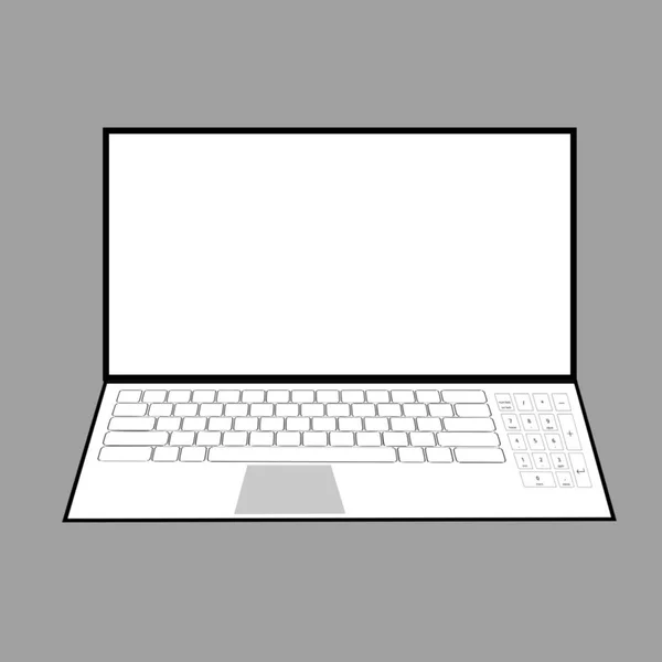 Boş Ekran Modeli Olan Bir Laptop Renkli Dizüstü Bilgisayarın Tasviri — Stok fotoğraf