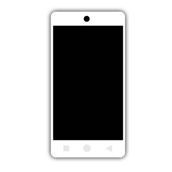 現代の現実的なスマートフォンのフレーム 空の画面ベクトル図と携帯電話のテンプレート 空白の暗い画面を持つ白いスマートフォン 携帯電話のモックアップ カラフルな背景に隔離されたスマートフォン — ストック写真