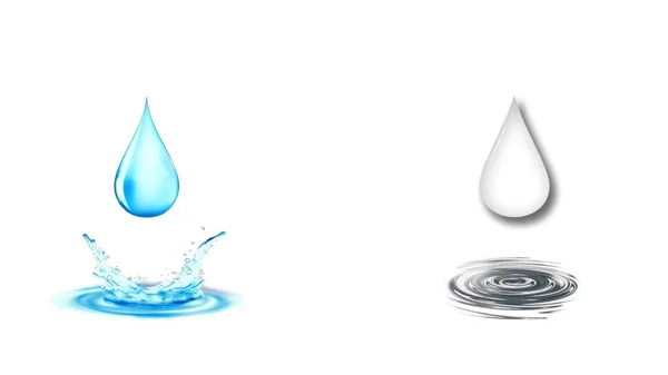 Логотип Краплі Води Піктограма Крапель Води Вода Розбризкує Падає Світлий — стокове фото