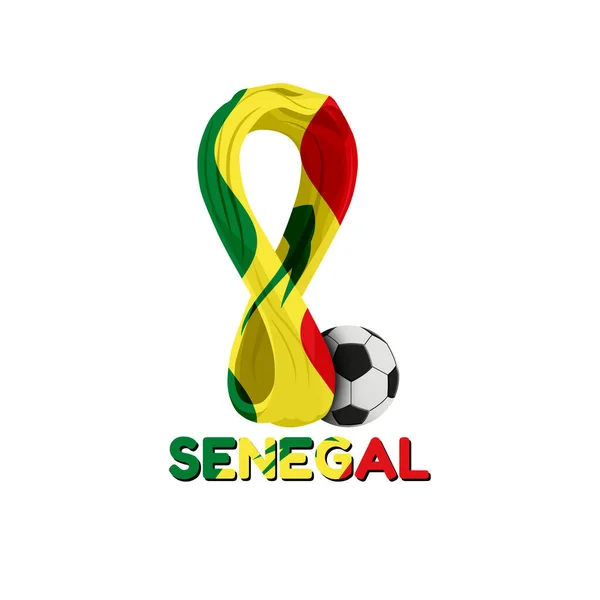 Coupe Monde Qatar 2022 Drapeau Sénégal — Image vectorielle