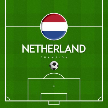 Futbol Sahası Dünya Kupası Katarı 2022 Ülke Bayrağı Netherland ile