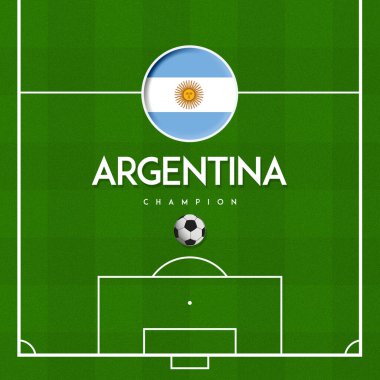 Futbol Sahası Dünya Kupası Katarı 2022 Ülke Bayrağı ARGENTINA ile