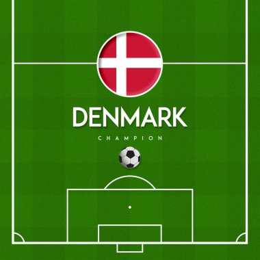 Futbol Sahası Dünya Kupası Katarı 2022 Ülke Bayrağı DENMARK ile