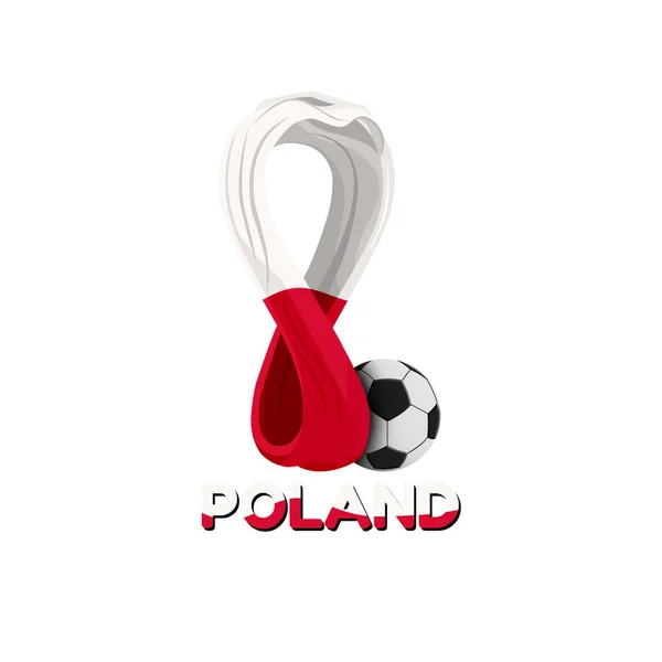 Coupe Monde Qatar 2022 Drapeau Pologne — Image vectorielle