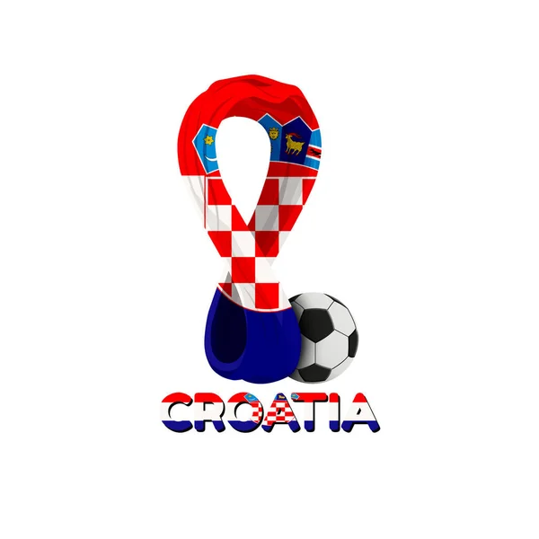 Παγκόσμιο Κύπελλο Κατάρ 2022 Σημαία Κροατίας — Διανυσματικό Αρχείο