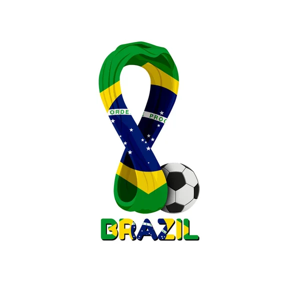 Coupe Monde Qatar 2022 Drapeau Brésil — Image vectorielle