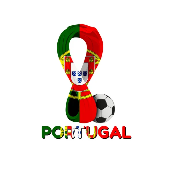 Coupe Monde Qatar 2022 Drapeau Portugal — Image vectorielle