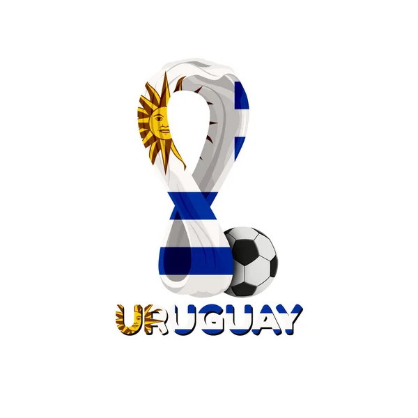 Coupe Monde Qatar 2022 Drapeau Uruguay — Image vectorielle