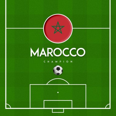 Futbol Sahası Dünya Kupası Katarı 2022 Ülke FLAG MAROCCO ile