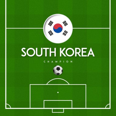 Futbol Sahası Dünya Kupası Katarı 2022 Ülke Bayrağı Güney Kore ile