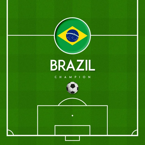 Football Field World Cup Κατάρ 2022 Χωρα Flag Brazil — Διανυσματικό Αρχείο