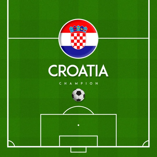 stock vector FOOTBALL FIELD World Cup Qatar 2022 WITH COUNTRY FLAG CROATIA