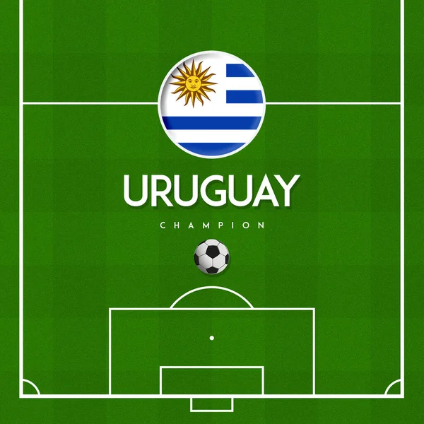 stock vector FOOTBALL FIELD World Cup Qatar 2022 WITH COUNTRY FLAG URUGUAY