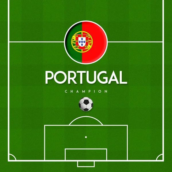 Football Field Coupe Monde Qatar 2022 Avec Portugal Pays Flag — Image vectorielle