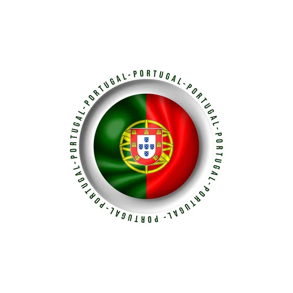 Dünya Kupası Katarı 2022 Portekiz Bayrağı — Stok Vektör