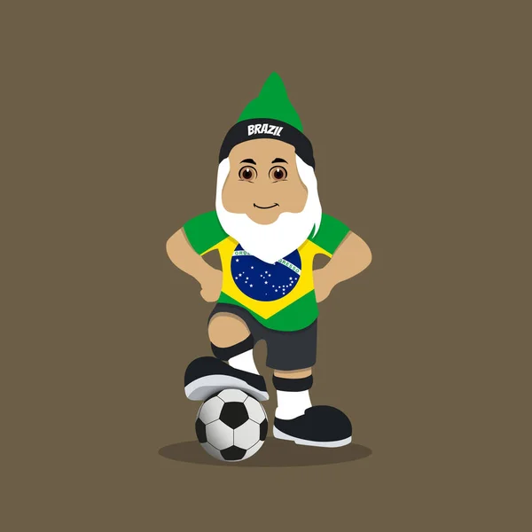 Cartoon Football World Cup Κατάρ 2022 Σημαία Πρωτάθλημα Βραζιλία — Διανυσματικό Αρχείο