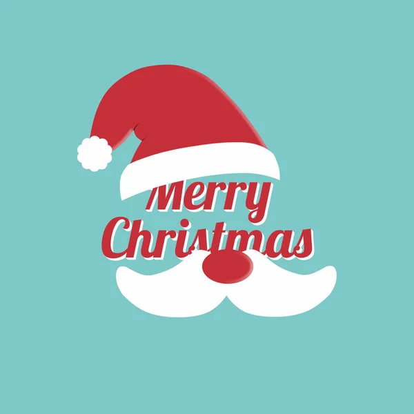 圣诞快乐图标帽子圣塔克洛斯文字背景 — 图库矢量图片