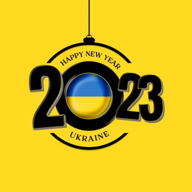Ukrayna bayrağıyla Mutlu yıllar 2023