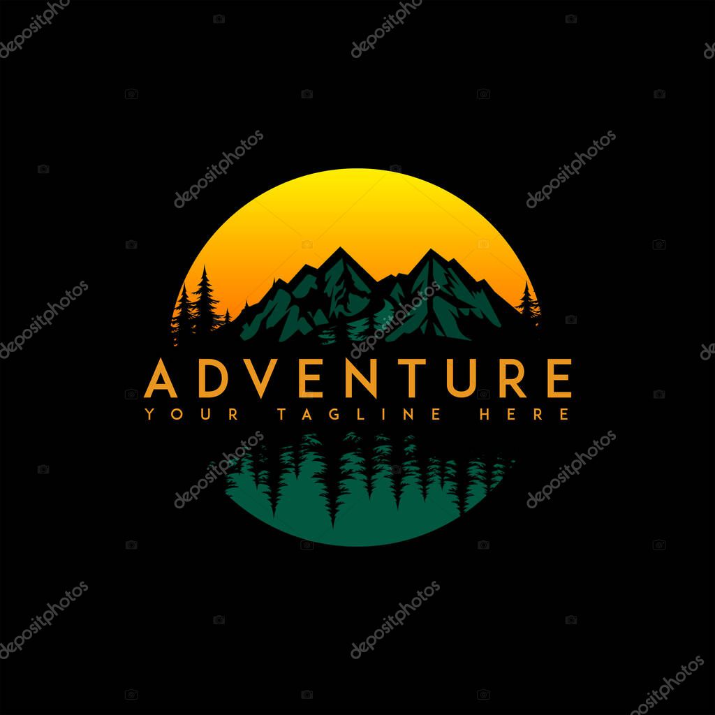 Mountain Logo Template. Vector Illustrator design