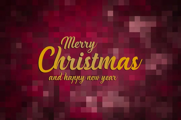 Wish You Merry Christmas Happy New Year Pixelated Backgrounds — Stock Vector