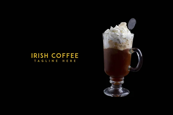 Irish Coffee Beverage Cafe Menu List — Stock Vector