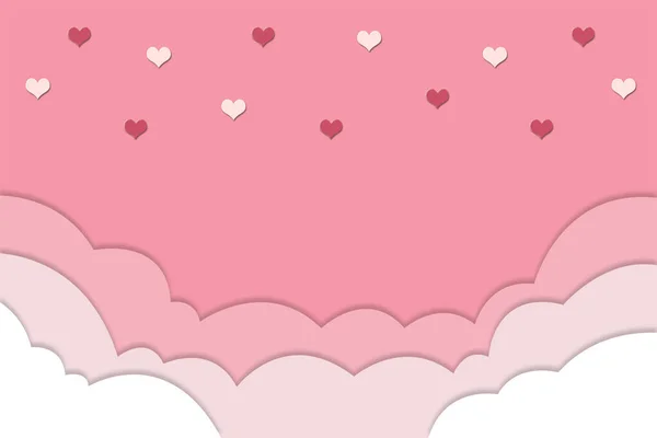 Beautiful Pink Hearts Valentines Day Greeting Background — Stock Vector