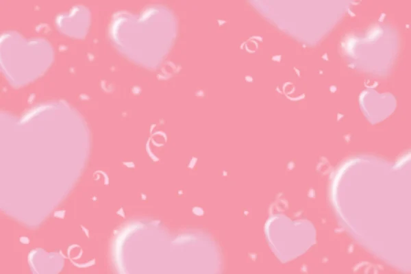 Schöne Rosa Herzen Valentinstag Gruß Hintergrund — Stockvektor