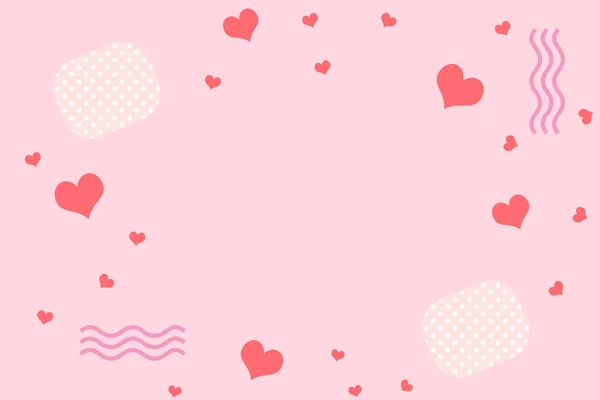 Bello Rosa Cuori Valentines Giorno Saluto Sfondo — Vettoriale Stock