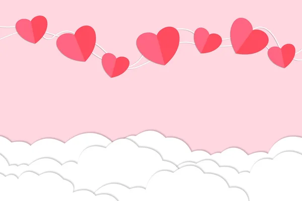 Hermoso Rosa Corazones Valentines Día Saludo Fondo — Archivo Imágenes Vectoriales