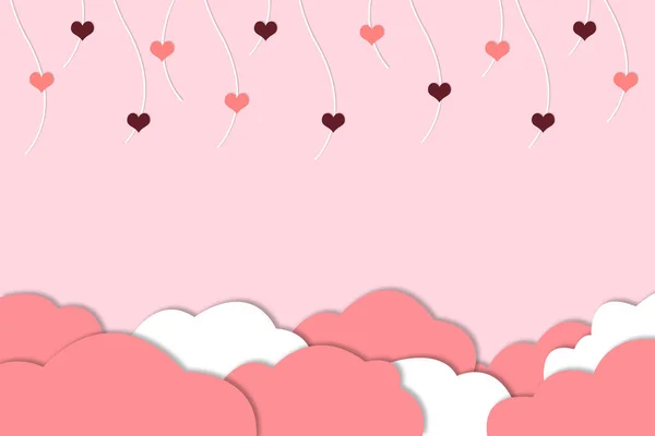 Krásná Růžová Srdce Valentinky Den Pozdrav Pozadí — Stockový vektor